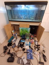 Fluval Roma 240L Fish Tank, Oak Cabinet, Aquasky  LED  System. Many accessories 