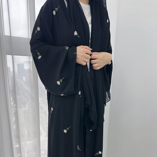 Dubai flower embroidery open - embroidery,