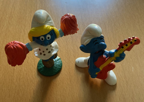 1996 mcdonald smurf happy - smurf,