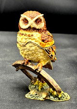 Julianna Treasured Trinket Box Hand Painted Owl Enamel & Crystals