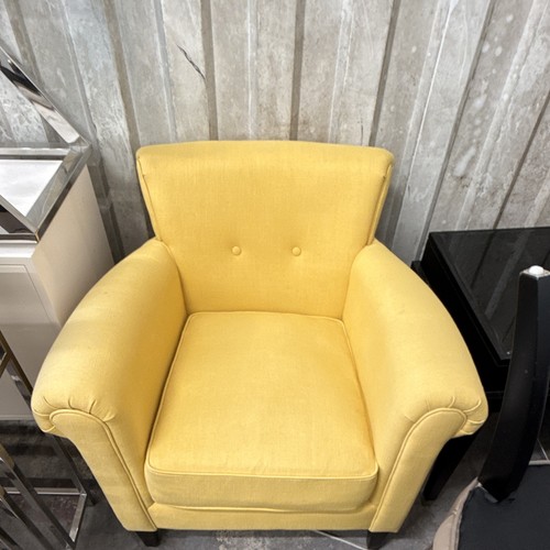 Yellow fabric upholstered - yellow,