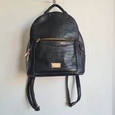 Paul Costello Leather Backpack Rucksack Tote Bag Black Medium 