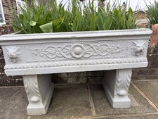 Garden Troughs -Reinforced Sandstone classic style, Lion faces & Lattice Design.