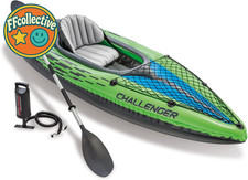 Challenger Kayak, Inflatable Kayak Set with Aluminum Oars High Output Air-Pump