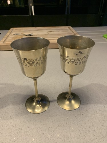 Vintage brass engraved german - brass,