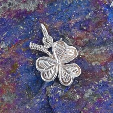 Vintage sterling silver shamrock charm / pendant, 925 traditional, lucky clover
