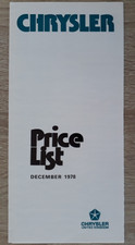 Chrysler price list - price,