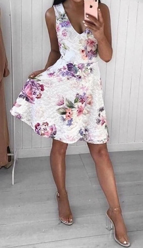 Lipsy floral skater dress - dress, 8