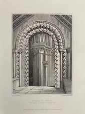 1846 Antique Print; Hartlepool St Hilda's Church, Co. Durham after Billings