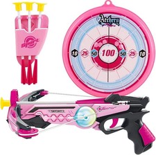 Kids Toy Crossbow Light Up LED Archery Set With Arrows and Target -Outdoor Toy