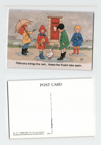 Vintage postcard february - vintage,