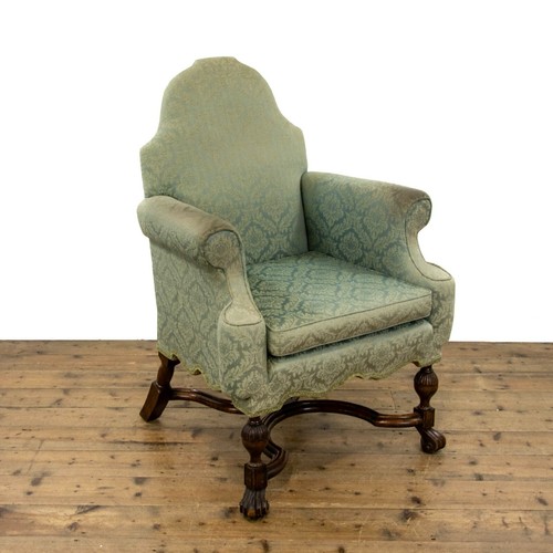 Blue upholstered armchair - blue,