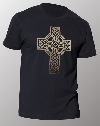 Celtic cross gold foil design - cross,