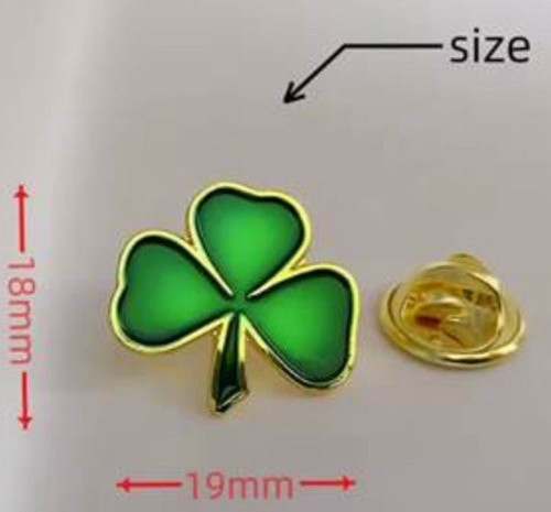 Shamrock pin badge lapel - pin, lapel.
