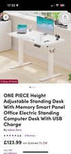 Height adjustable electric one piece desk with memory smart panel