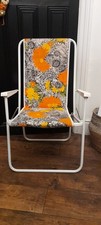Vintage retro floral folding camping picnic garden chair glamping camper caravan