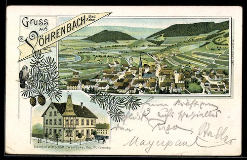 Lithograph vöhrenbach bad - vöhrenbach, /bad