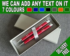 PERSONALISED ENGRAVED Pen & Pencil Set - Any Name Any Text + GIFT PRESENT IDEA