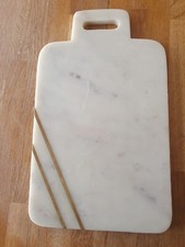 White Marble Serving Platter Cheese Board Cutting Board Slab Geometric Cheese...