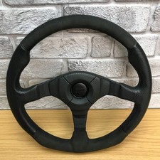 Genuine Momo Dark Fighter 350mm black leather and alcantara steering wheel. 8C