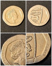 RARE Mis-strike 20p Pence Coin Good Circulated Condition