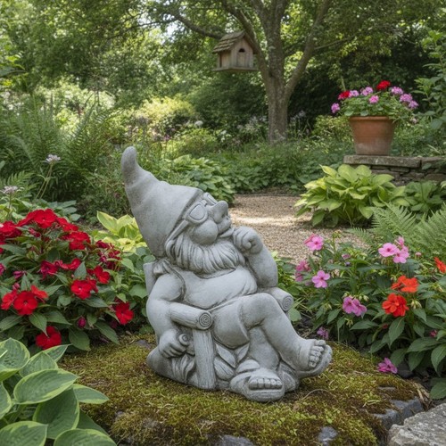 Stone sunbathing pixie - sunbathing,