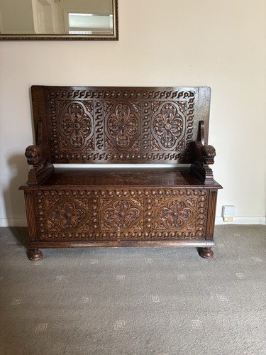 Vintage carved oak monks - carved,