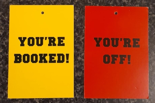 Printed football referee red - printed,