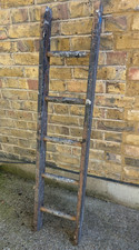(51) VINTAGE  WOOD 5 RUNG  LADDER - COLLECT OR DELIVERY