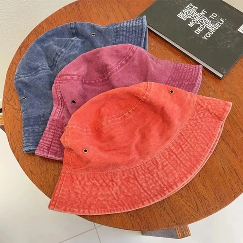 Stonewashed cotton bucket hat - cotton,
