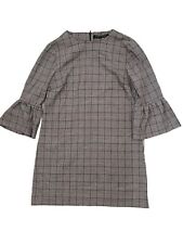 ZARA WOMAN Size S Bell Sleeved  Black White Red Plaid Dress  Excell.C!