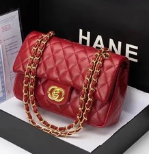 BNWT Red Quilted Bag With Gold