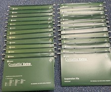 Twinlock Crystalfile Extra Foolscap Suspension File Polyprop Green Pk25