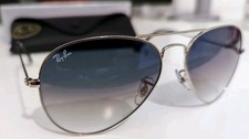 Ray-Ban Aviator Unisex Silver Frames Blue Gradient lenses 62mm
