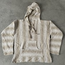 Vintage Men’s Mexican Baja Surfer Party Festival Hoodie Multicoloured Beige UK S