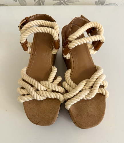 Women brown cream rope - brown/cream,