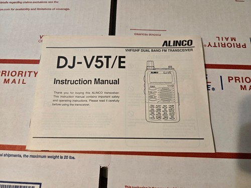 Alinco v5t instruction - alinco, dj-v5t/e