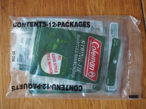 Coleman mantle 12 packets - #21, mantle,