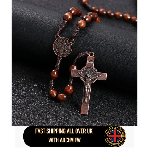 Wooden rosary cross - wooden,