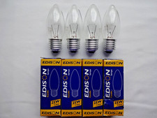 4x 25w E27 Edison Screw In Clear Old Fashioned Incandescent Candle Lamps Bulbs
