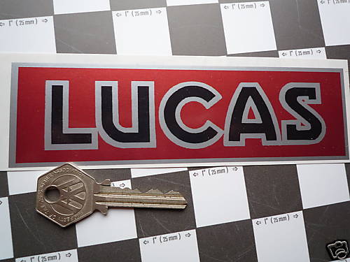 Lucas battery sticker - lucas, humber