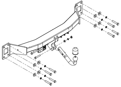 Swan neck tow - swan, bar