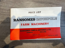 Ransomes Catchpole Farm Machinery price List February 1970