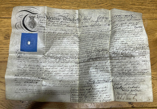 Antique vellum indenture - vellum,