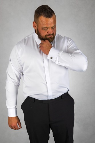 Mens white cufflink shirt - cufflink, &