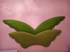 Green Headboard Padded Fairy Wings 6ft-Fairy wings padded headboard with diamant