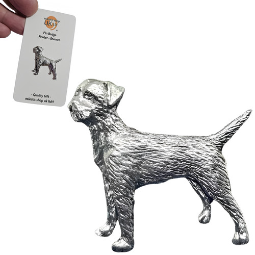 Border terrier pin badge - border,