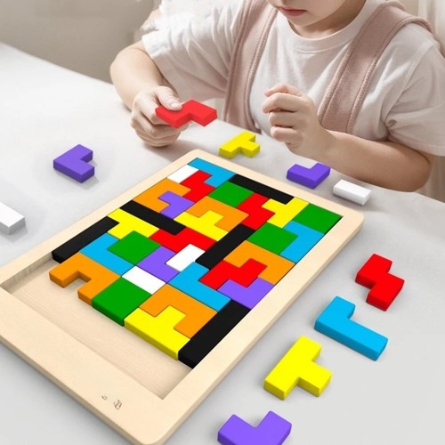 3pcs wooden tangram puzzle - wooden,