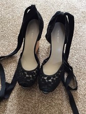 Nine West Women's Lace-Up Heel Wedges Love Story Size 10 M Approx Uk 7