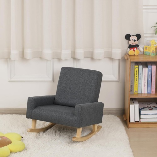 Grey kids rocking chair high - kids,